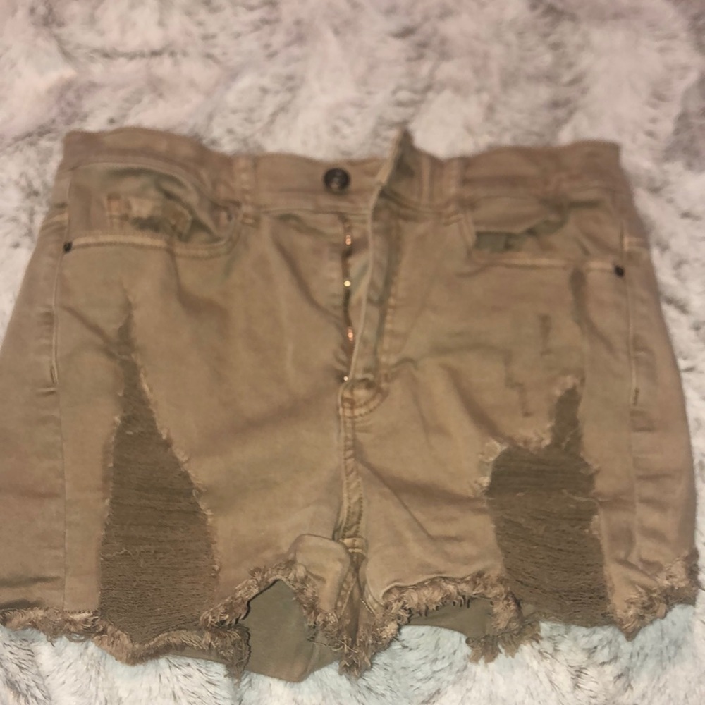 High wasted ripped shorts